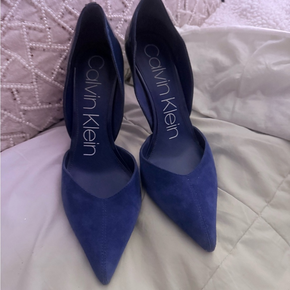 Calvin Klein Blue Heeled Shoes Elegant Design